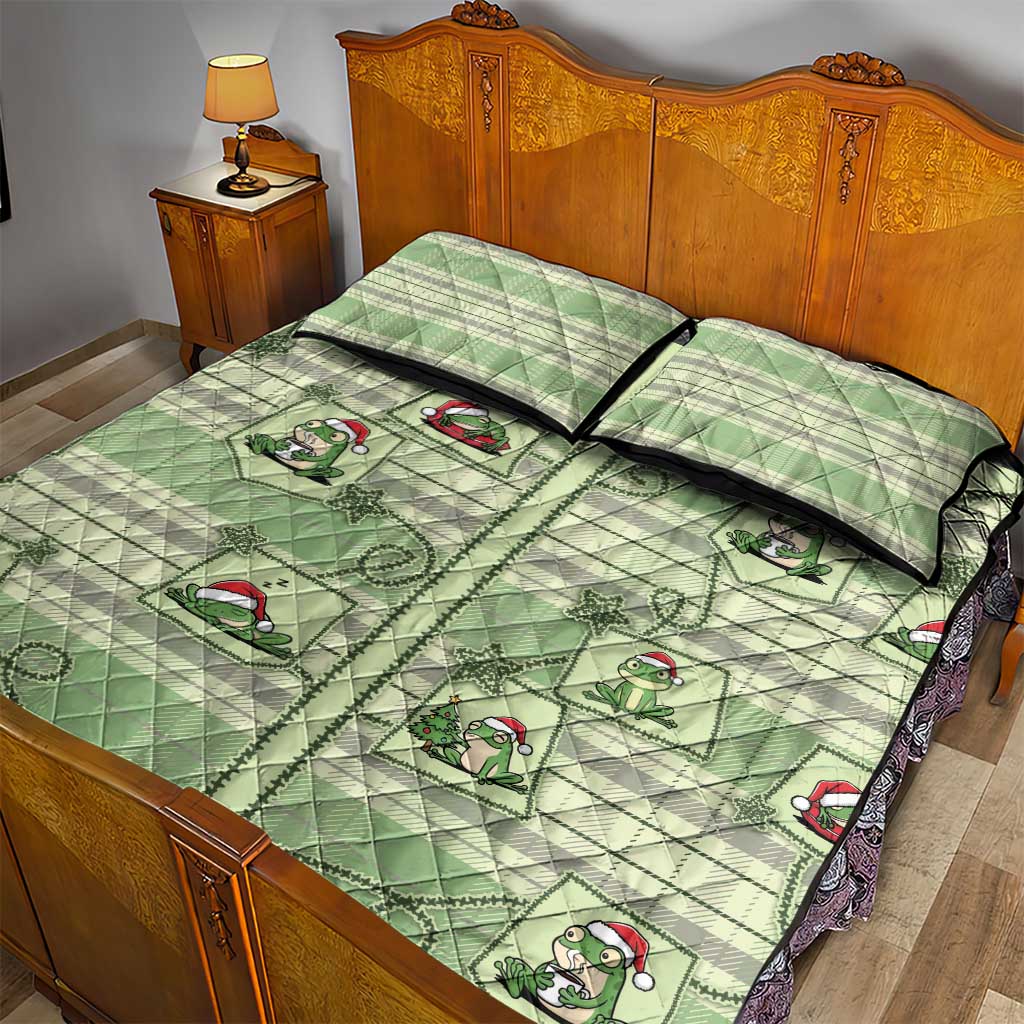 Western Yoke Quilt Bed Set Frog Christmas Cute Style - Wonder Print Shop
