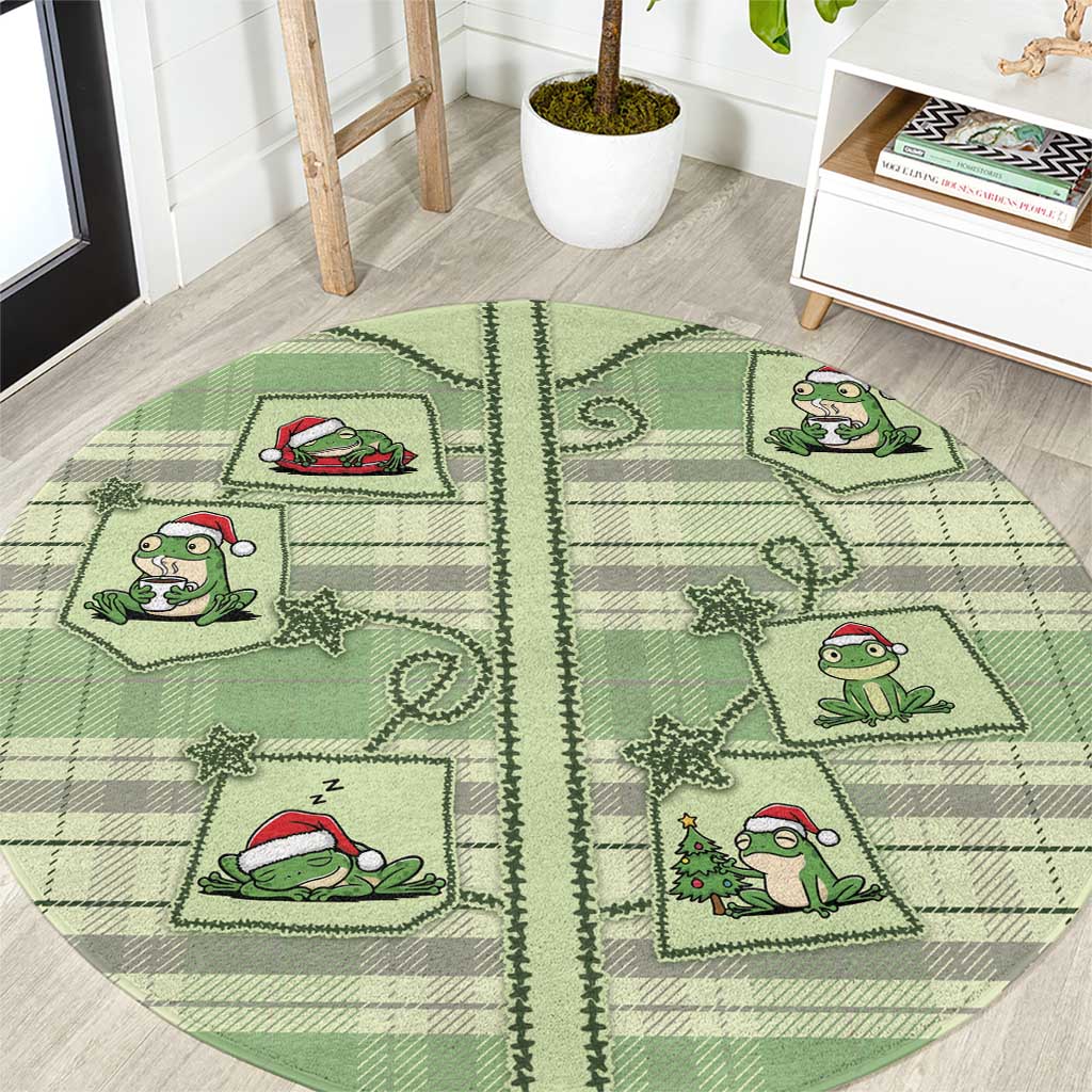Western Yoke Round Carpet Frog Christmas Cute Style - Wonder Print Shop