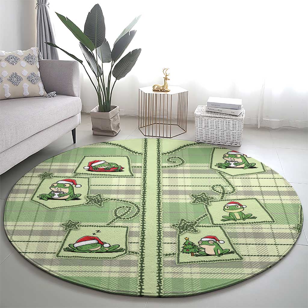 Western Yoke Round Carpet Frog Christmas Cute Style - Wonder Print Shop