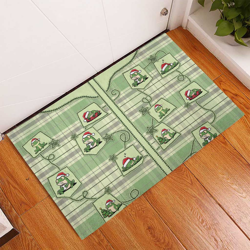 Western Yoke Rubber Doormat Frog Christmas Cute Style - Wonder Print Shop