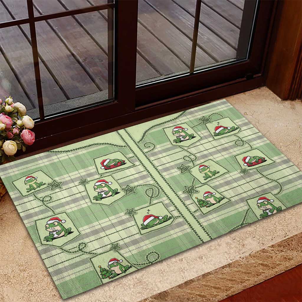 Western Yoke Rubber Doormat Frog Christmas Cute Style - Wonder Print Shop