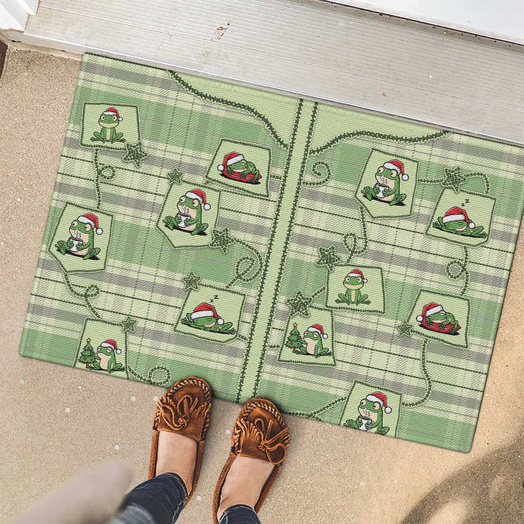 Western Yoke Rubber Doormat Frog Christmas Cute Style - Wonder Print Shop
