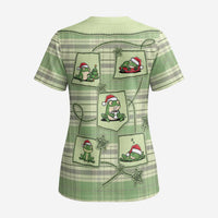 Western Yoke Scrub Top Frog Christmas Cute Style - Wonder Print Shop