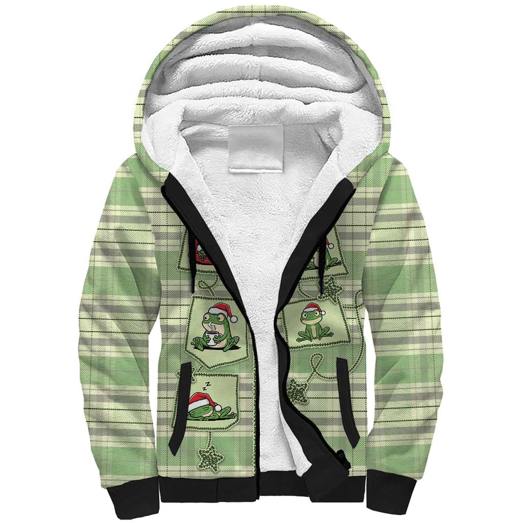 Western Yoke Sherpa Hoodie Frog Christmas Cute Style - Wonder Print Shop