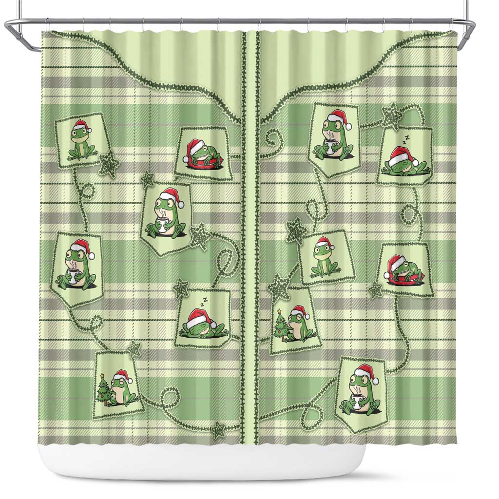 Western Yoke Shower Curtain Frog Christmas Cute Style - Wonder Print Shop