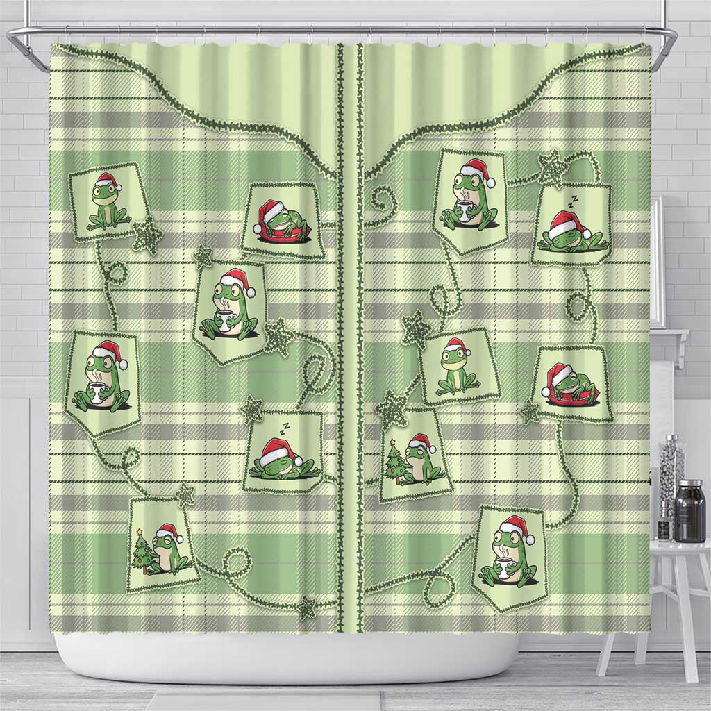 Western Yoke Shower Curtain Frog Christmas Cute Style - Wonder Print Shop