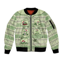 Western Yoke Sleeve Zip Bomber Jacket Frog Christmas Cute Style - Wonder Print Shop