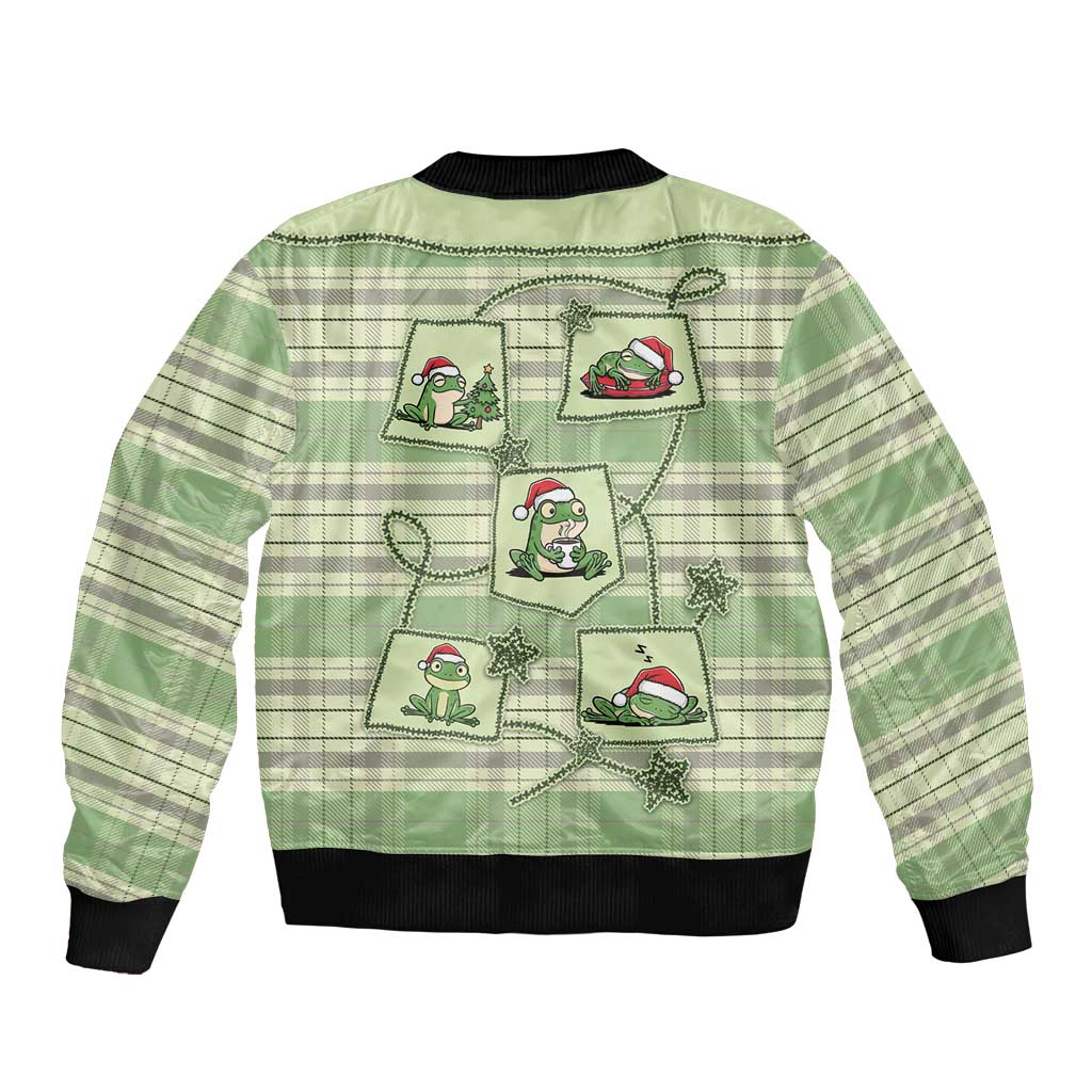 Western Yoke Sleeve Zip Bomber Jacket Frog Christmas Cute Style - Wonder Print Shop