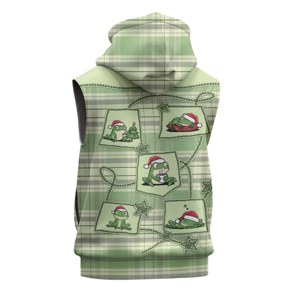Western Yoke Sleeveless Hoodie Frog Christmas Cute Style - Wonder Print Shop