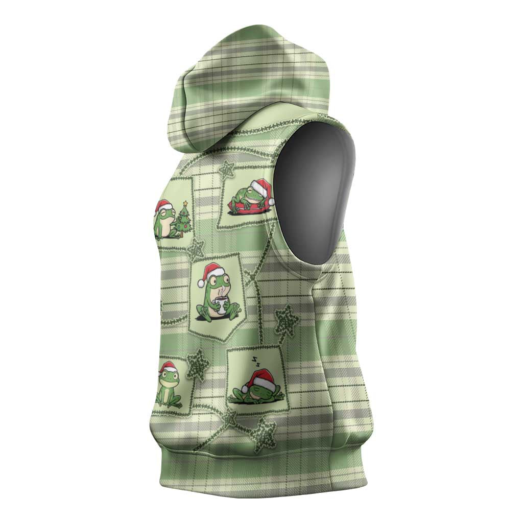 Western Yoke Sleeveless Hoodie Frog Christmas Cute Style - Wonder Print Shop