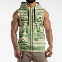 Western Yoke Sleeveless Hoodie Frog Christmas Cute Style - Wonder Print Shop