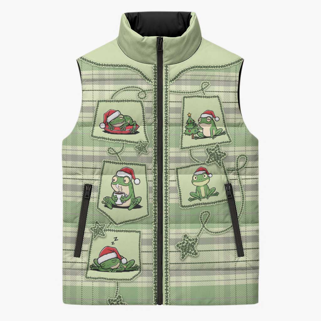 Western Yoke Sleeveless Puffer Jacket Frog Christmas Cute Style - Wonder Print Shop