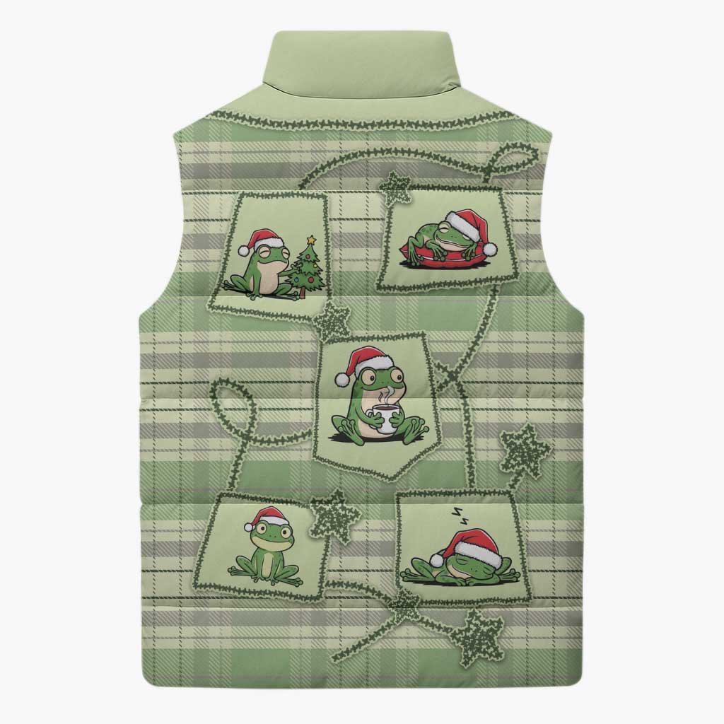 Western Yoke Sleeveless Puffer Jacket Frog Christmas Cute Style - Wonder Print Shop
