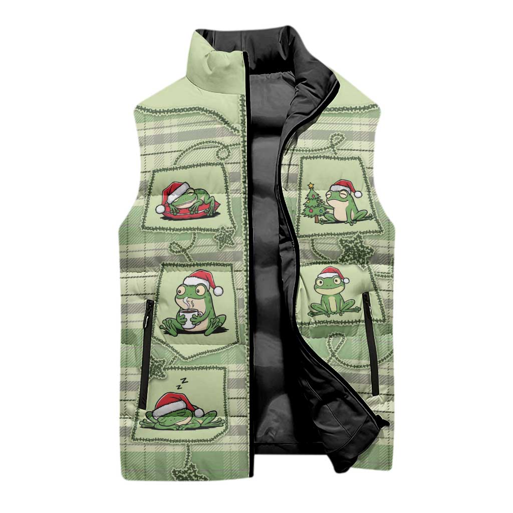 Western Yoke Sleeveless Puffer Jacket Frog Christmas Cute Style - Wonder Print Shop