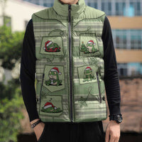 Western Yoke Sleeveless Puffer Jacket Frog Christmas Cute Style - Wonder Print Shop