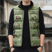 Western Yoke Sleeveless Puffer Jacket Frog Christmas Cute Style - Wonder Print Shop