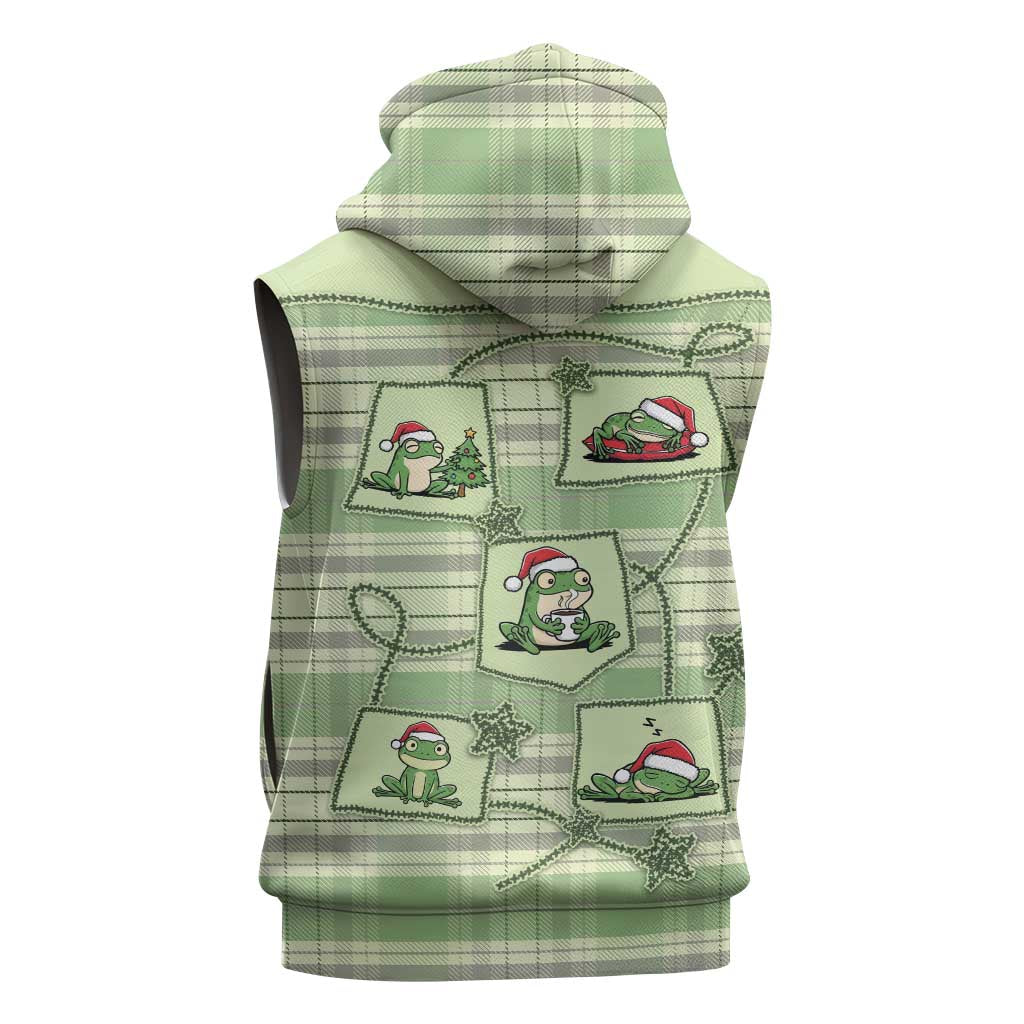 Western Yoke Sleeveless Zip Hoodie Frog Christmas Cute Style - Wonder Print Shop