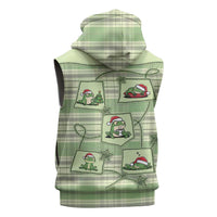 Western Yoke Sleeveless Zip Hoodie Frog Christmas Cute Style - Wonder Print Shop