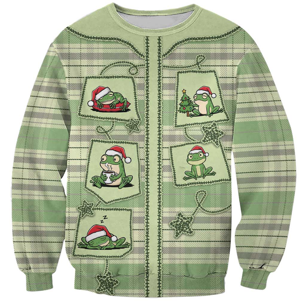 Western Yoke Sweatshirt Frog Christmas Cute Style - Wonder Print Shop