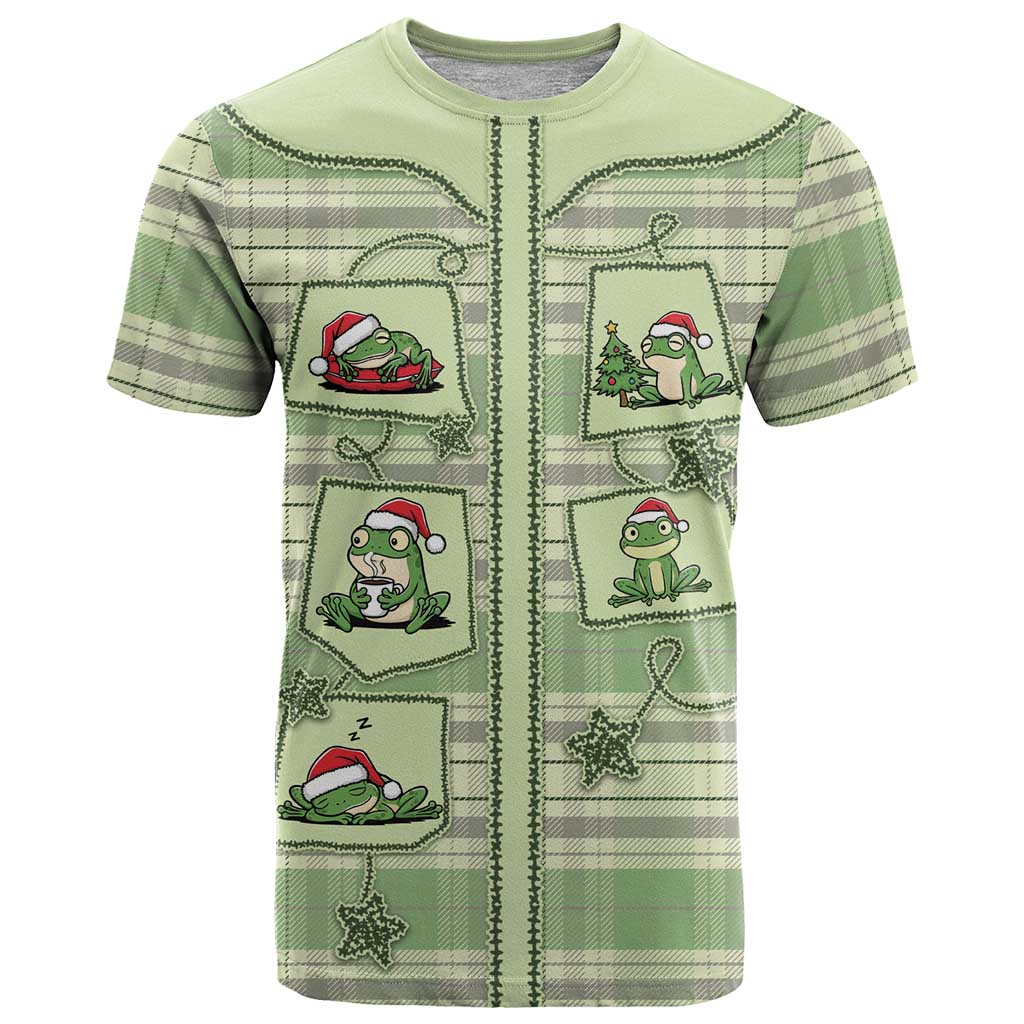 Western Yoke T Shirt Frog Christmas Cute Style - Wonder Print Shop