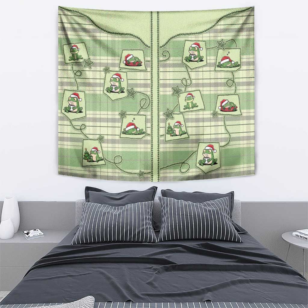 Western Yoke Tapestry Frog Christmas Cute Style - Wonder Print Shop
