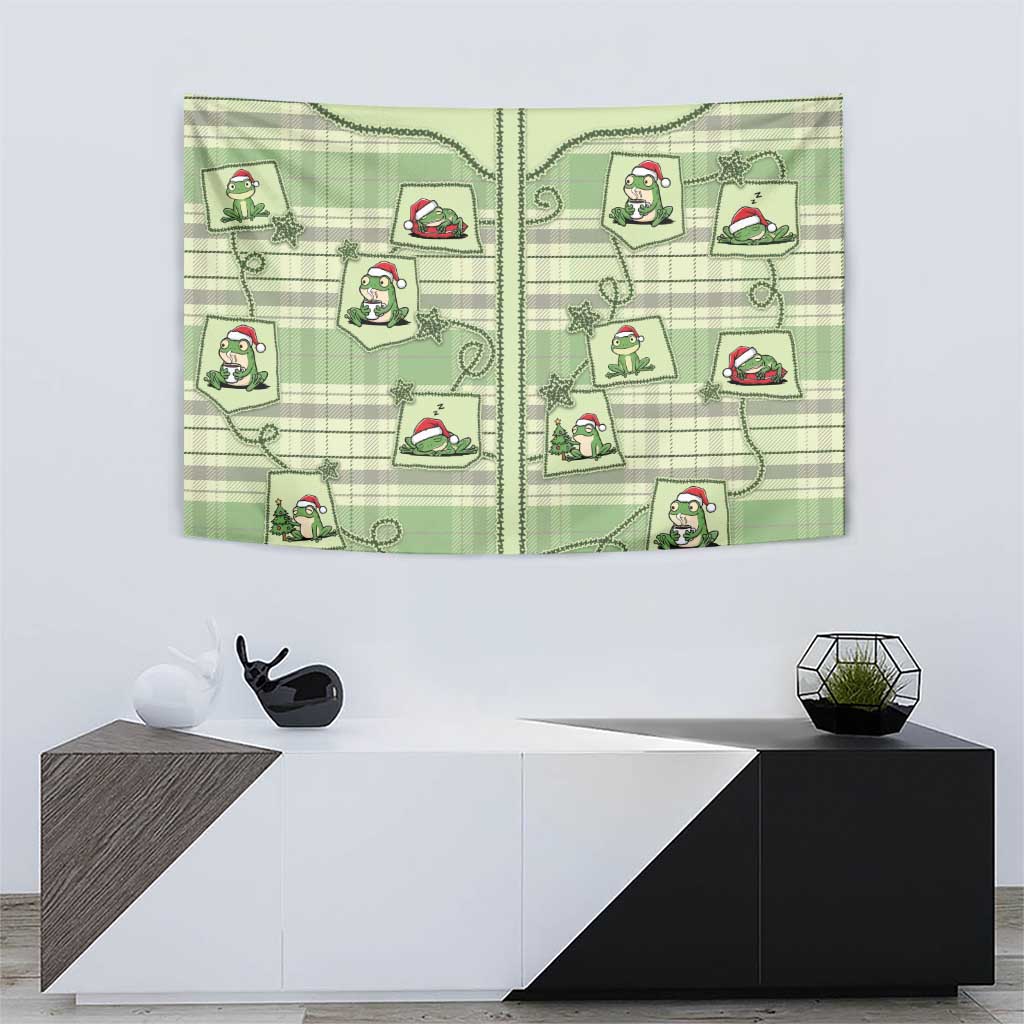 Western Yoke Tapestry Frog Christmas Cute Style - Wonder Print Shop