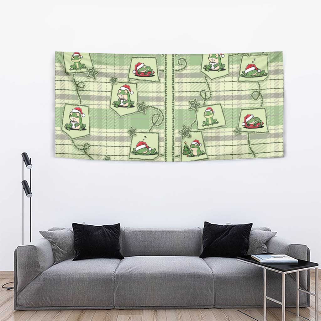 Western Yoke Tapestry Frog Christmas Cute Style - Wonder Print Shop