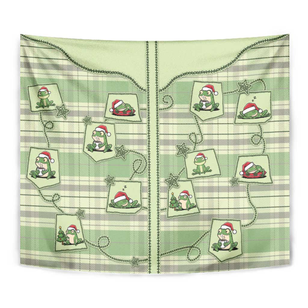 Western Yoke Tapestry Frog Christmas Cute Style - Wonder Print Shop