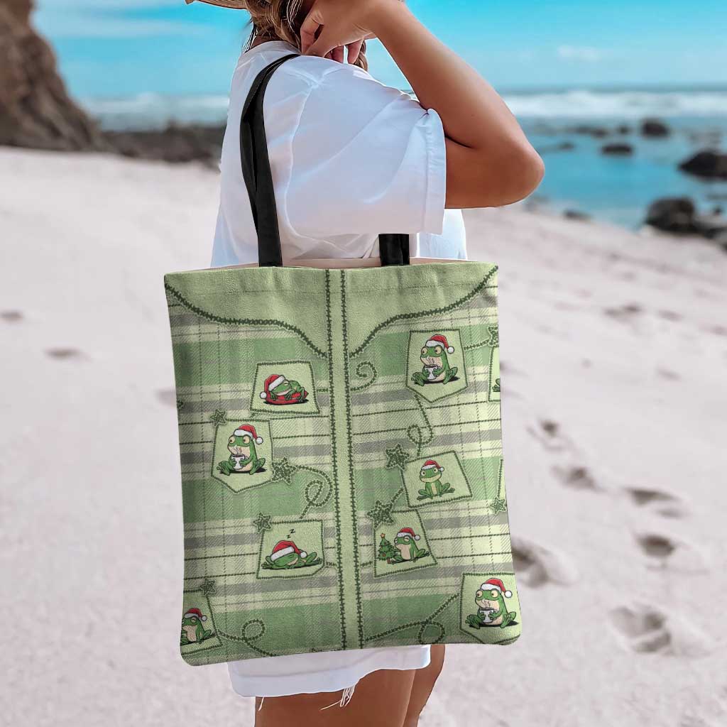 Western Yoke Tote Bag Frog Christmas Cute Style - Wonder Print Shop
