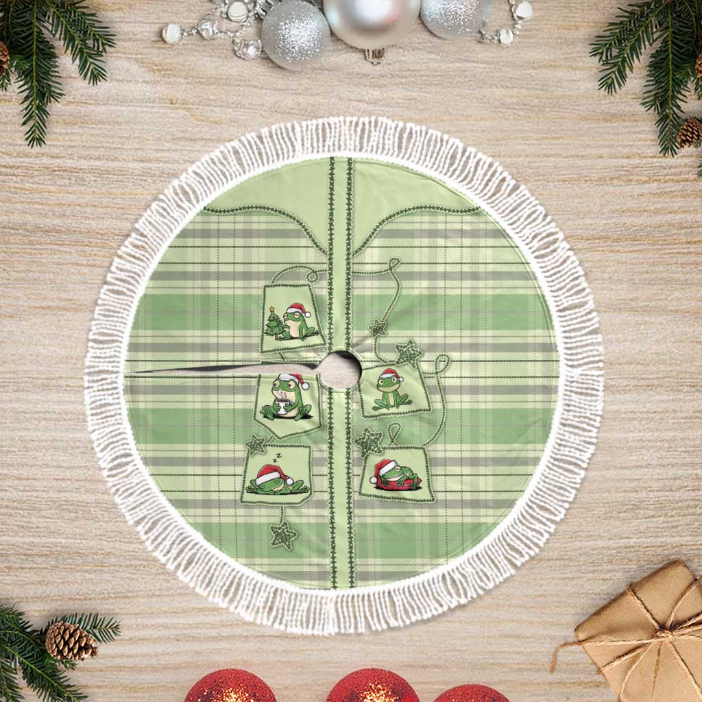 Western Yoke Tree Skirt Frog Christmas Cute Style - Wonder Print Shop