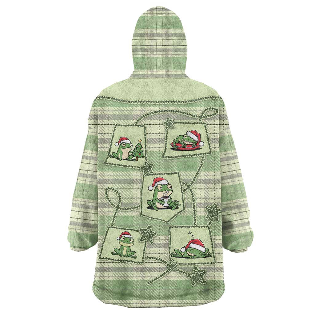 Western Yoke Wearable Blanket Hoodie Frog Christmas Cute Style - Wonder Print Shop