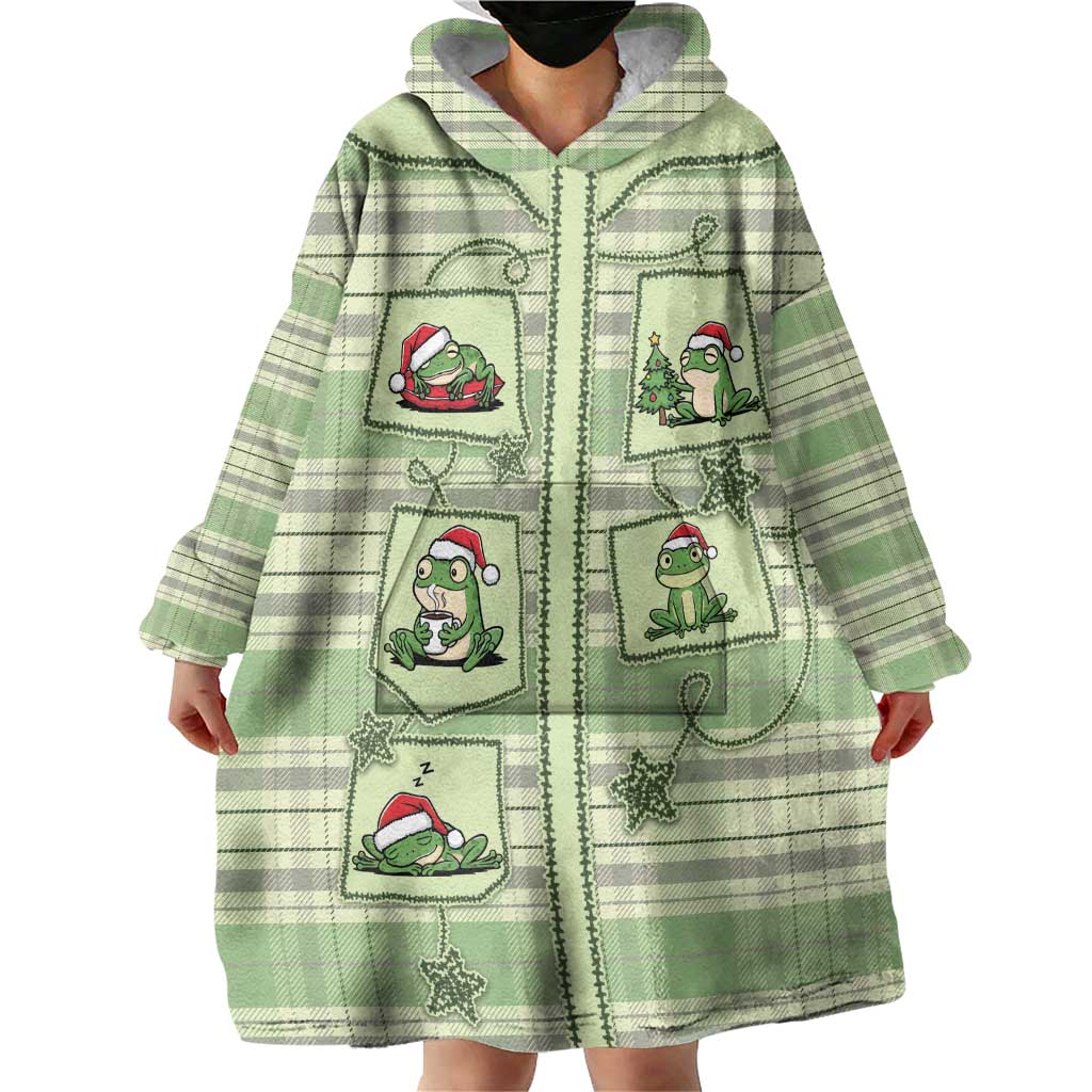 Western Yoke Wearable Blanket Hoodie Frog Christmas Cute Style - Wonder Print Shop