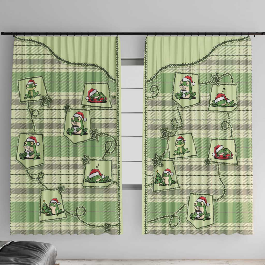Western Yoke Window Curtain Frog Christmas Cute Style - Wonder Print Shop