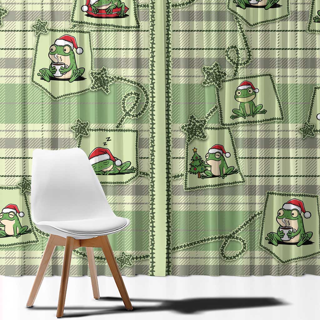 Western Yoke Window Curtain Frog Christmas Cute Style - Wonder Print Shop