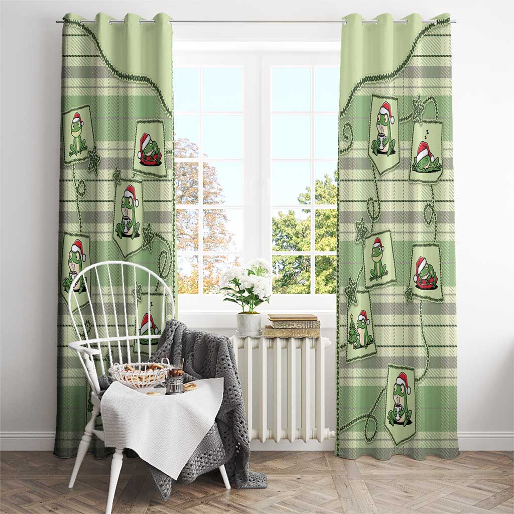 Western Yoke Window Curtain Frog Christmas Cute Style - Wonder Print Shop