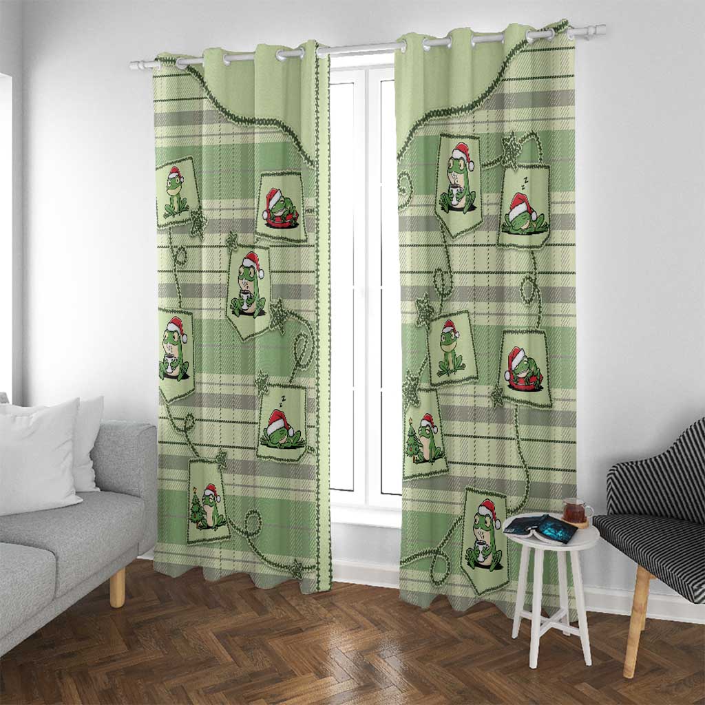 Western Yoke Window Curtain Frog Christmas Cute Style - Wonder Print Shop