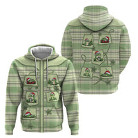 Western Yoke Zip Hoodie Frog Christmas Cute Style - Wonder Print Shop