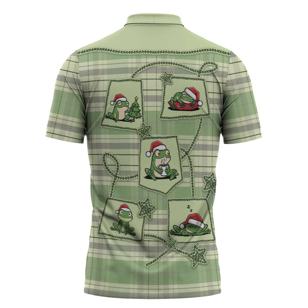 Western Yoke Zipper Polo Shirt Frog Christmas Cute Style - Wonder Print Shop