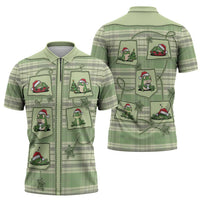 Western Yoke Zipper Polo Shirt Frog Christmas Cute Style - Wonder Print Shop