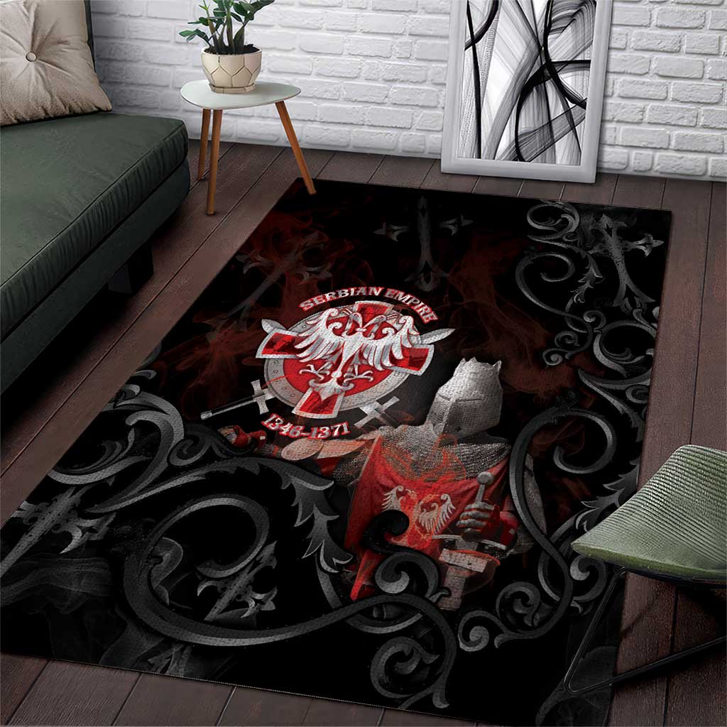 Serbian Empire Area Rug Knight With Emblem Double Eagle - Wonder Print Shop