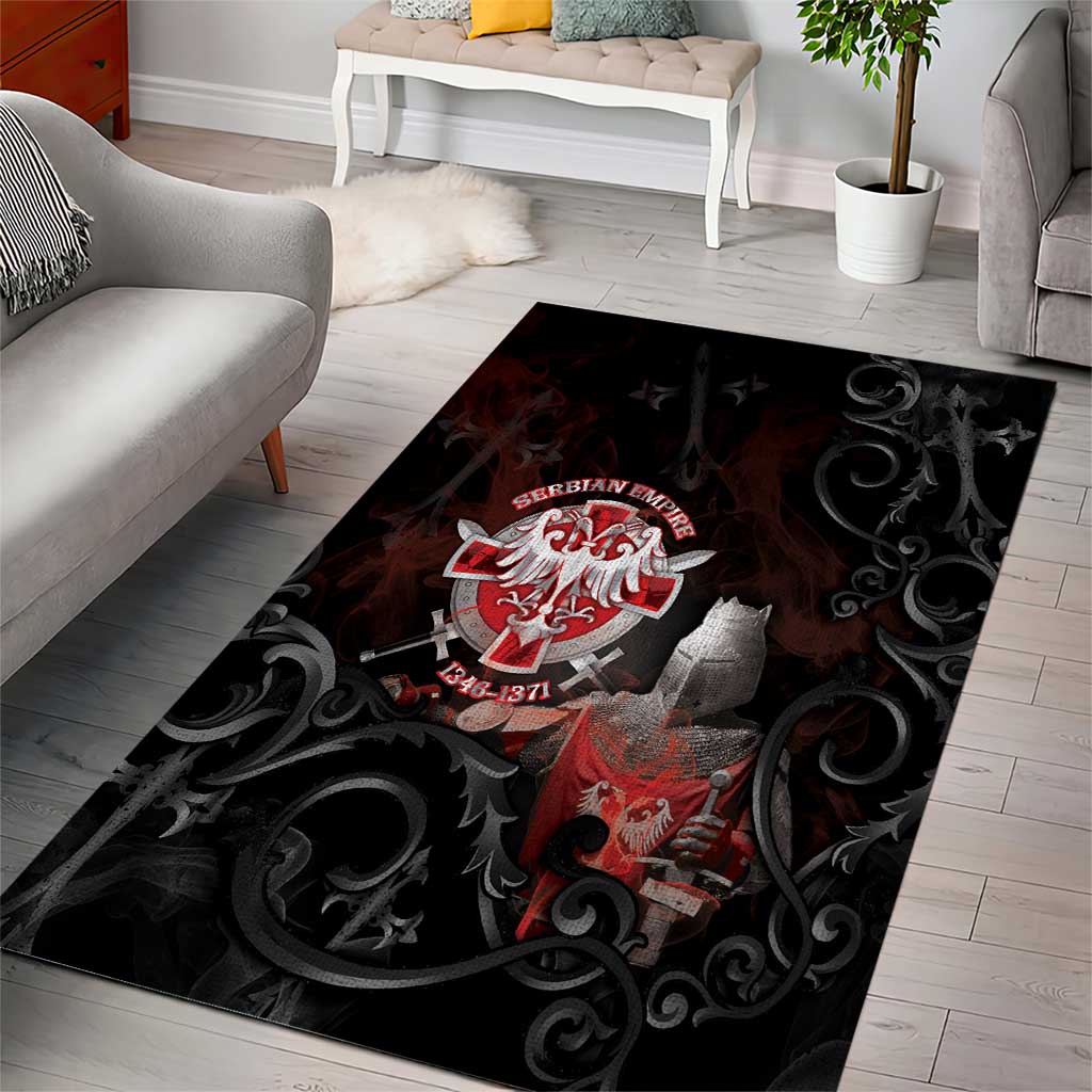 Serbian Empire Area Rug Knight With Emblem Double Eagle - Wonder Print Shop
