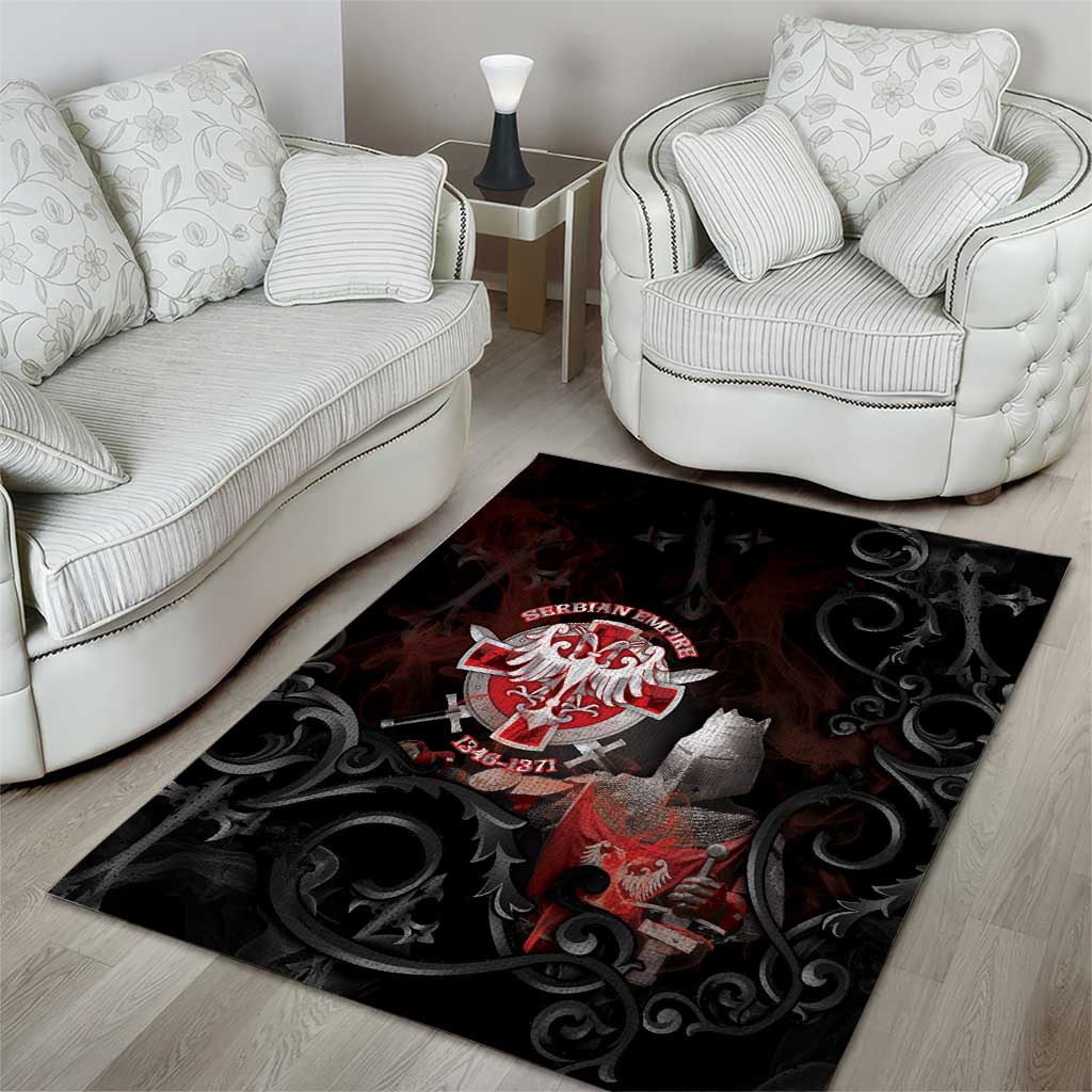 Serbian Empire Area Rug Knight With Emblem Double Eagle - Wonder Print Shop