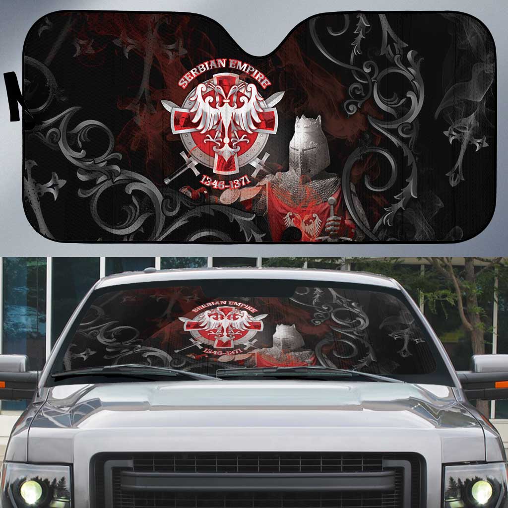 Serbian Empire Auto Sun Shade Knight With Emblem Double Eagle - Wonder Print Shop
