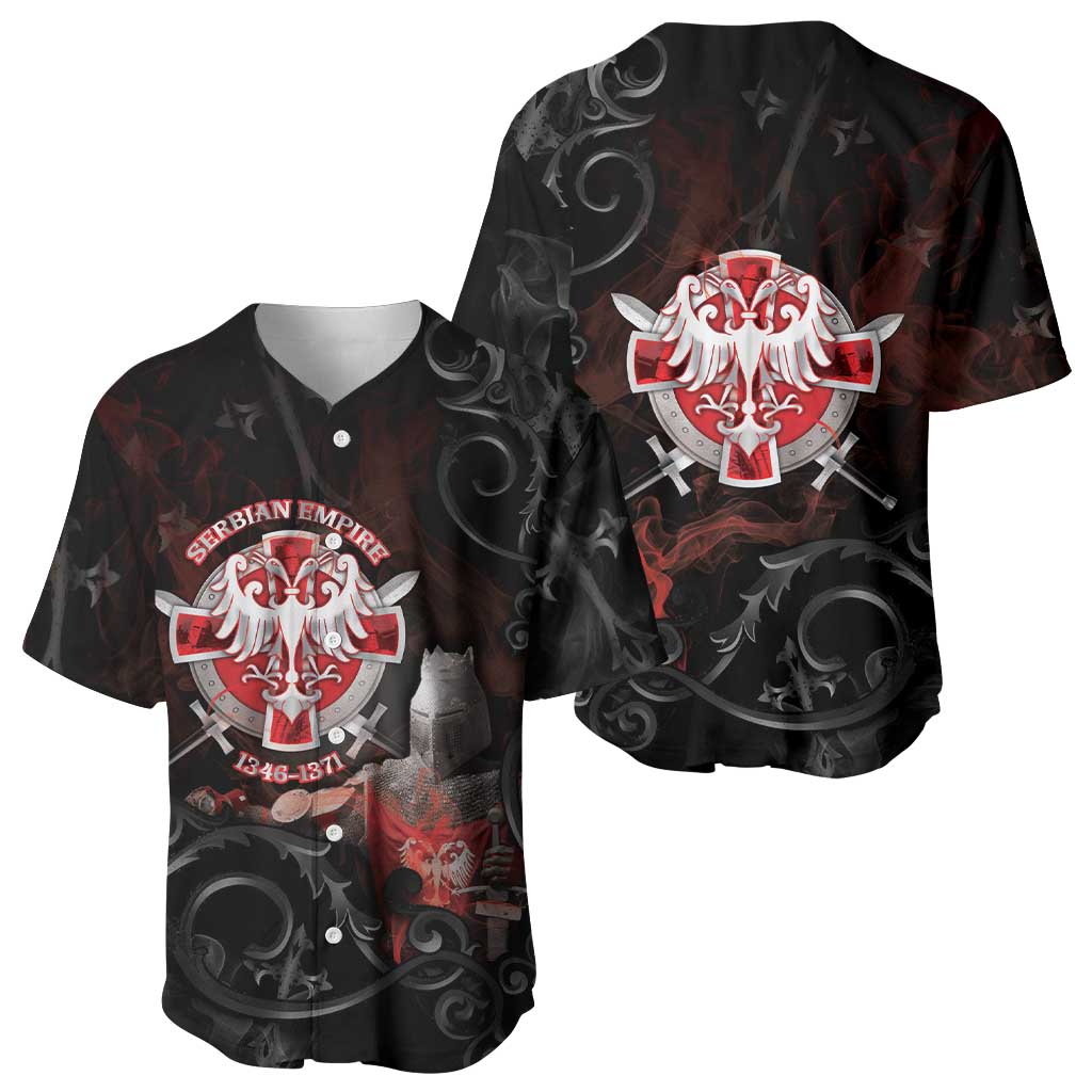 Serbian Empire Baseball Jersey Knight With Emblem Double Eagle - Wonder Print Shop