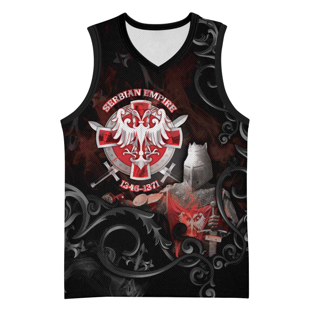 Serbian Empire Basketball Jersey Knight With Emblem Double Eagle - Wonder Print Shop