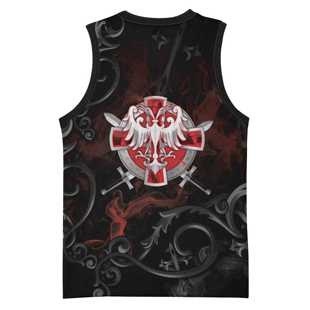 Serbian Empire Basketball Jersey Knight With Emblem Double Eagle - Wonder Print Shop