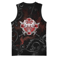 Serbian Empire Basketball Jersey Knight With Emblem Double Eagle - Wonder Print Shop