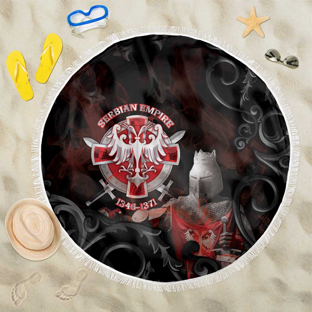 Serbian Empire Beach Blanket Knight With Emblem Double Eagle - Wonder Print Shop