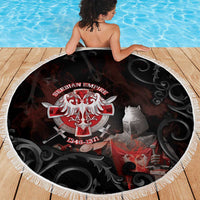 Serbian Empire Beach Blanket Knight With Emblem Double Eagle - Wonder Print Shop