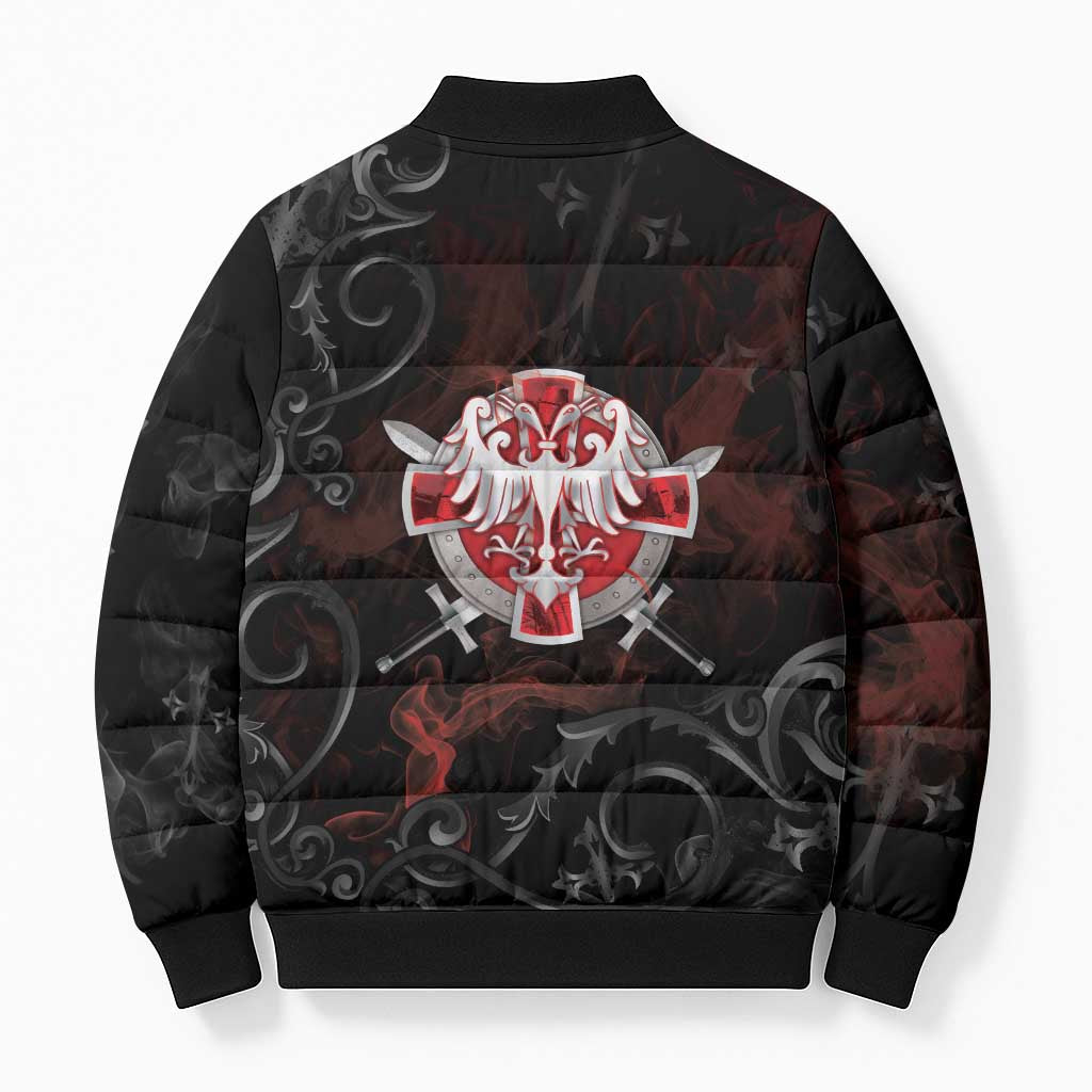 Serbian Empire Bomber Puffer Jacket Knight With Emblem Double Eagle - Wonder Print Shop